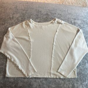 Altar’d State waffle knit size Medium cream colored sweater. {279}